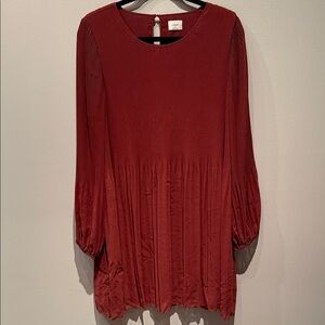 Aritzia Rich Red Pleated dress
